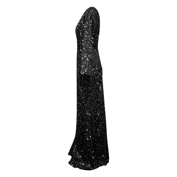 Lovskoo Wedding Guest Dresses for Women Evening Gown Trendy Sequin Slip Dress Sparkly Glitter Party Club Long Wrap Evening Formal Cocktail Dresses