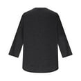 thumbnail image 6 of Lixiuxyad Women Basic Tee Athletic Sun Casual Crewneck 3/4 Sleeve Solid Color Tee Shirt Top For Outdoor Sports,Black, 6 of 6