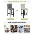 thumbnail image 3 of Grey Paisley Bar Stool Covers Set of 6, Boho Flower Botanical Leaf Branch Stretch Washable Bar Chair Covers with Backs, Removable Pub Counter Height Chair Cover for Kitchen Dining Room Cafe, 3 of 7