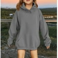 thumbnail image 2 of LTTVQM Hoodies for Teen Girls Cute Hoodie Oversized Preppy Basic Comfortable Soft Sweatshirts Tops Fall Winter 2026 Trendy Outfits Gray 3-14 Years, 2 of 6
