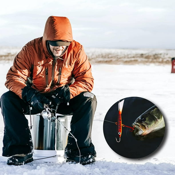 Kinbom 4pcs Fishing Lures Jigs, Ice Fishing Lures With 3 Sharp Hooks Lifelike Winter Fishing Baits Ice Jigging Lures