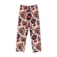 thumbnail image 2 of Vsdgher record lips Skull Print Mens Pajama Pants Sleep & Lounge Pants, PJ Bottoms With elastic waistb and Pockets, 2 of 5