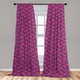 thumbnail image 5 of Ambesonne Leafy Curtains, Pinkish Leaves, Pair of 28"x84", Purple Grey Fuchsia, 5 of 5