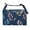 Dark Blue Leaf Pattern, variant on Buckle Handle Insulated Picnic Lunch Bag With Adjustable Strap 7L Capacity A Grid Of Squares