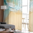 thumbnail image 4 of Teal Beach Semi Sheer Curtains 72 Inch Length 2 Panels Set, Summer Ocean Coastal Nautical Seaside Sheer Kitchen Curtain Privacy Voile Window Curtain for Living Room Bedroom Rod Pocket Drapes, 4 of 7