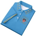 thumbnail image 2 of Dwelliawo Men's 250th Anniversary National Flag Print Polo Shirt 1776-2026 Patriotic Short Sleeve Polo Shirts American Flag Freedom Shirt Patriotic Tee Blue M, 2 of 6