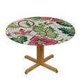 thumbnail image 3 of PIKWEEK Peach and Coral Fitted Tablecloth for Round Table Boho Flowers Colors Blossoms Vintage Elastic Edged Table Cover, Round Tables Tablecloth Table Cloth Floral Fits up  Tables, 3 of 7