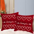 thumbnail image 1 of DcGZvy - Juego de 2 fundas de almohada decorativas de tamaño estándar, estilo bohemio, con estampados de San Valentín, de lino, cuadradas de 45 x 45 cm, 1 of 7
