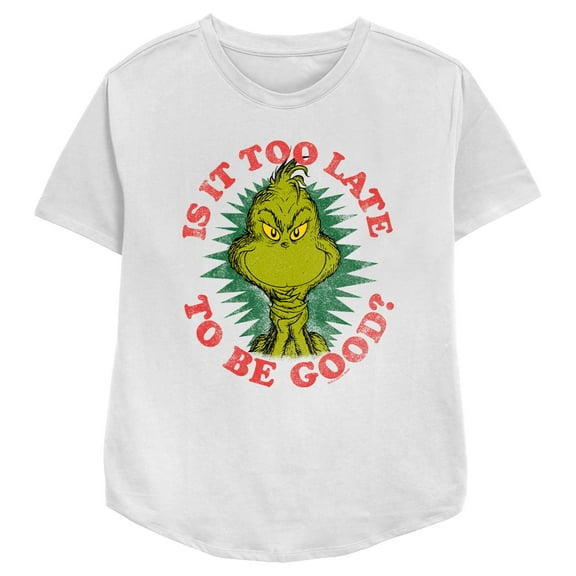Women's Dr. Seuss Christmas Grinch Is it too Late Graphic T-Shirt