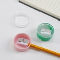thumbnail image 1 of Oficina y papelería, Accesorios de escritorio, Suministros de oficina, Sacapuntas redondo mini de color transparente con agujero para alumnos y niños, sacapuntas de papelería., 1 of 6