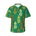 thumbnail image 2 of Xecao Pineapples1 print Hawaiian shirt - a stylish short-sleeve button-down for men, perfect for casual beach and tropical outings., 2 of 9