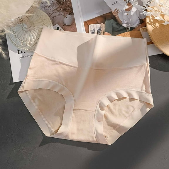 HOMBOM Brief Cotton Panties for Women Beige Breathable Underwear Women Pack XL