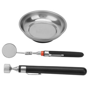 Outil de ramassage de vis magnétique Outil de dépaillage de vis télescopique magnétique 3pcs Kit d'outils magnétiques Vissez le bac de prise télescopique Outil miroir d'inspection