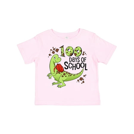 

Inktastic 100 Days of School Green Dinosaur Gift Toddler Boy or Toddler Girl T-Shirt