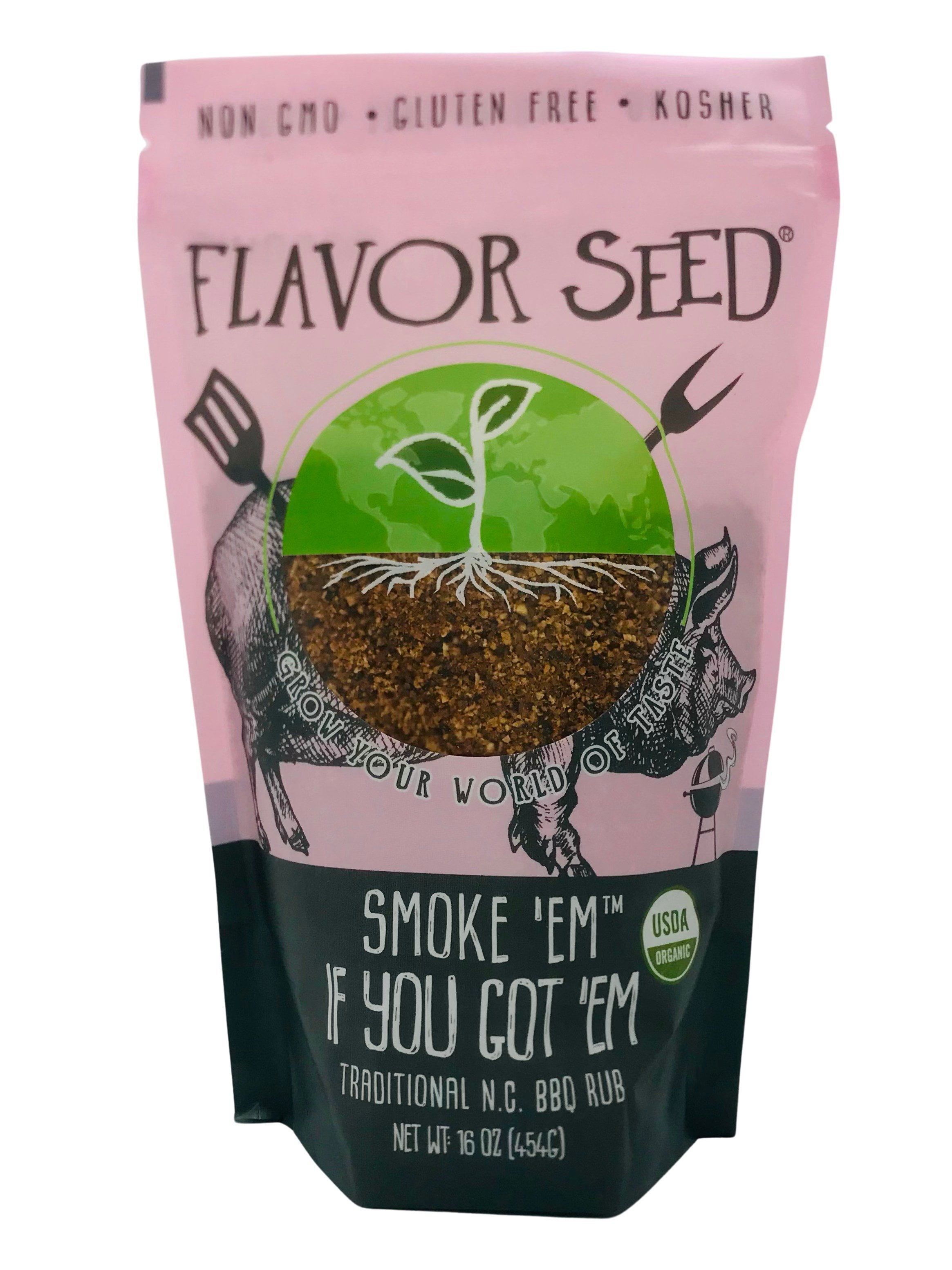 FLAVOR SEED Smoke 'Em If You Got 'Em Organic Barbecue and Ribs Dry