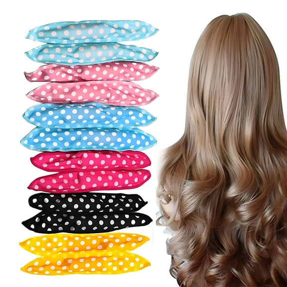 VANIDO Foam Hair Curlers, Pillow Cloth Hair Rollers, Heatless Satin Foam Soft Hair Roller Curling Set for Long, Short, Thick & Thin Hair Spiral Curls Hair Styling Rollers (6 Colors)