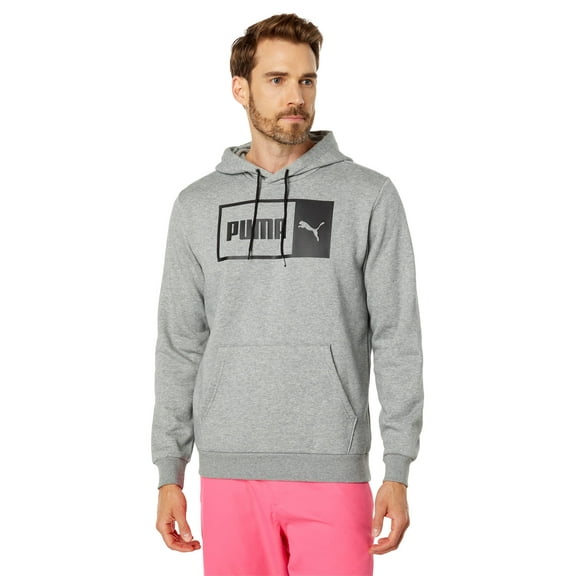 PUMA Split Logo Hoodie Medium Grey Heather/Puma Black MD