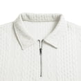 thumbnail image 6 of Ceisia Men Cable Knit Quarter Zip Collar Pullover Sweater Slim Fit Long Sleeve Casual Daily Business Knitted Polo Top White M Gift, 6 of 7