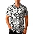 thumbnail image 2 of Xdegoge Valentines Shirts for Men Button Down Heart Graphic Short Sleeve Tops Dressy Casual Trendy Summer Tshirts Collared Holiday Vintage T Shirt, 2 of 9
