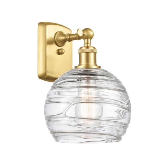 516-1W-SG-G1213-8-LED-Innovations Lighting-Deco Swirl-3.5W 1 LED Wall Sconce in Industrial Style-8 Inches Wide by 13 Inches High   Satin Gold Finish