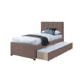 thumbnail image 6 of Meridian Furniture Hudson Brown Vegan Leather Twin Trundle Bed, 6 of 9