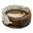 thumbnail image 2 of Ebros Rustic Western Indian Eagle Feather Coaster Holder with 4 Round Coasters, 2 of 9