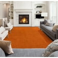 thumbnail image 2 of Ottomanson Fluffy Solid 5x7 Indoor Shag Area Rug, 5'3" x 6'11", Orange, 2 of 11