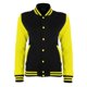 thumbnail image 1 of AWDis Just Hoods - Chaqueta modelo Electric Varsity para mujer (Negro/amarillo eléctrico), 1 of 2