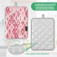 thumbnail image 3 of 2 Pack Pot Holders for Kitchen Heat Resistant Hot Pads Sets for Cooking Baking Pink and White Christmas Motifs, 3 of 7