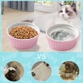 thumbnail image 4 of Minimalist gray 3.8L Cuenco de cerámica para gatos, alimentador para mascotas, cuenco de alimentación de comida y agua para gatitos y cachorros, 2 uds., 4 of 5