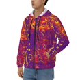 thumbnail image 3 of Zufioo Bright Textured Animal Print Men's Hooded Cardigan, Zip-up Long-Sleeved Sweatshirt Jacket Sportswear-3X-Large, 3 of 5