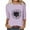 Purple, variant on WXLWZYWL Fall Tops for Women 3/4 Sleeve Crewneck Cute Shirts Casual Trendy Daisy Print Blouses Casual T Shirt 2024