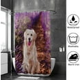 thumbnail image 4 of Coolnut Bath Shower Curtain Liners Adorable Golden Retriever Dog in Lavender Field 66x72in Polyester Waterproof with 12 Curtain Hooks, 4 of 6