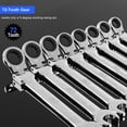 thumbnail image 3 of PRO 14-Piece Flex-Head Ratcheting Wrench Set, 6-19cm Metric Chrome Vanadium Steel Ratchet Wrenches, Combination Ended Spanner Kit with Storage Case, 3 of 9