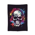 thumbnail image 7 of DouZhe Ultra-Soft Micro Fleece Lightweight Flannel Bed Blanket, Hip Hop Skull Graffiti Print Cozy Warm Throw Blankets, 50"x40", 7 of 7