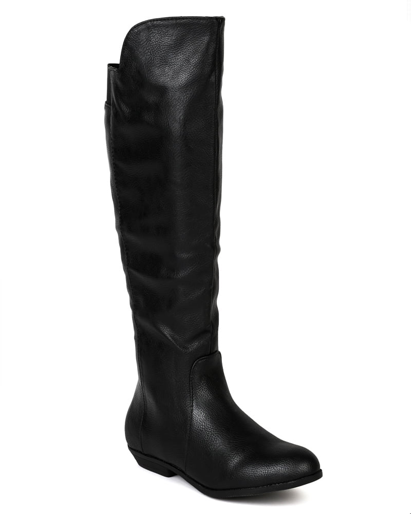 Brown Nature Breeze Women Leatherette Round Toe Knee High Riding Boot BD06 Size: 7.0
