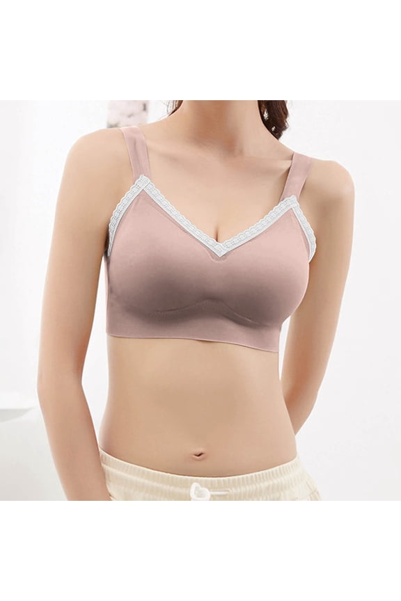 Womens Bras,Wireless Bras for Women,Supportive Bras for Women,Soft,Stretch Fabric,Solid,Nylon,Spandex,Red,M