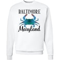 thumbnail image 2 of Inktastic Baltimore Maryland Vacation Blue Crab Adult Sweatshirt, 2 of 4