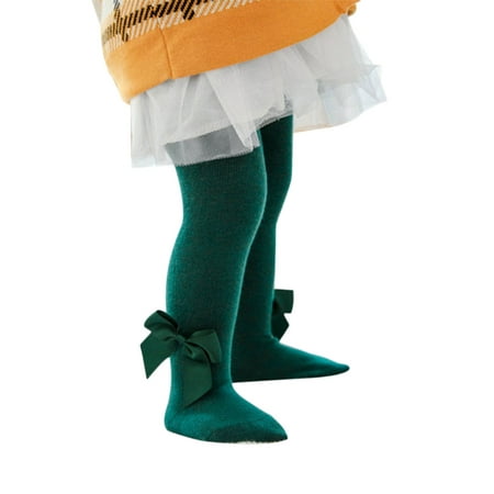 

XIAXAIXU 0-2Y Princess Baby Autumn Knit Pantyhose Tights Cotton Middle-Waist Stretchy Leggings with Bowknot for Toddler Girls