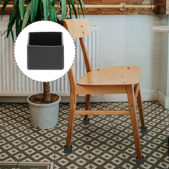 WHAMVOX  12 Pcs Chair Legs Pads Protectors for Hardwood Floors Table Black