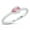Pink, variant on Simulated Amethyst Cubic Zirconia Sideways Teardrop Ring Sterling Silver Size 9