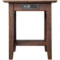 thumbnail image 3 of Bowery Hill 20" Solid Wood Square End Table with Charging Port in Burnt Amber, 3 of 5