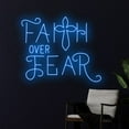 thumbnail image 2 of Handmadetneonsign Faith Over Fear Neon Sign, Faith Neon Light Decor, Wall Art, Wall Decor, 2 of 5