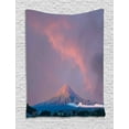 thumbnail image 1 of Fuji Tapestry, Beautiful Sunrise Beams on Volcanic Formation, Wall Hanging for Bedroom Living Room Dorm Decor, 40"W X 60"L, Coral Mauve Dark Sky Blue and Dark Reseda Green, by Ambesonne, 1 of 2