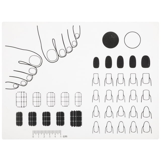 Milisten Nail Art Stamping Mat Silicone Workspace Stamping Plate Nail Polish Coloring Practice Pad Nail Sticker Guide Printing Transfer Table Cover Tools Manicure Mat (B Type) (White)