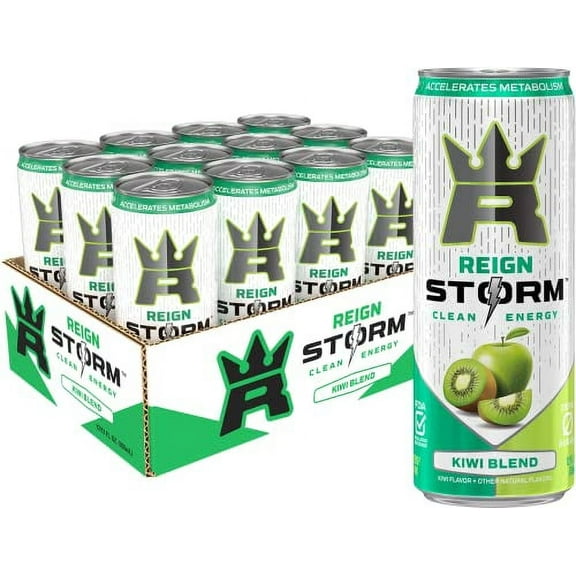 REIGN Storm, Kiwi Blend, Fitness & Wellness Energy Drink, 12 Fl Oz (Pack of 12)
