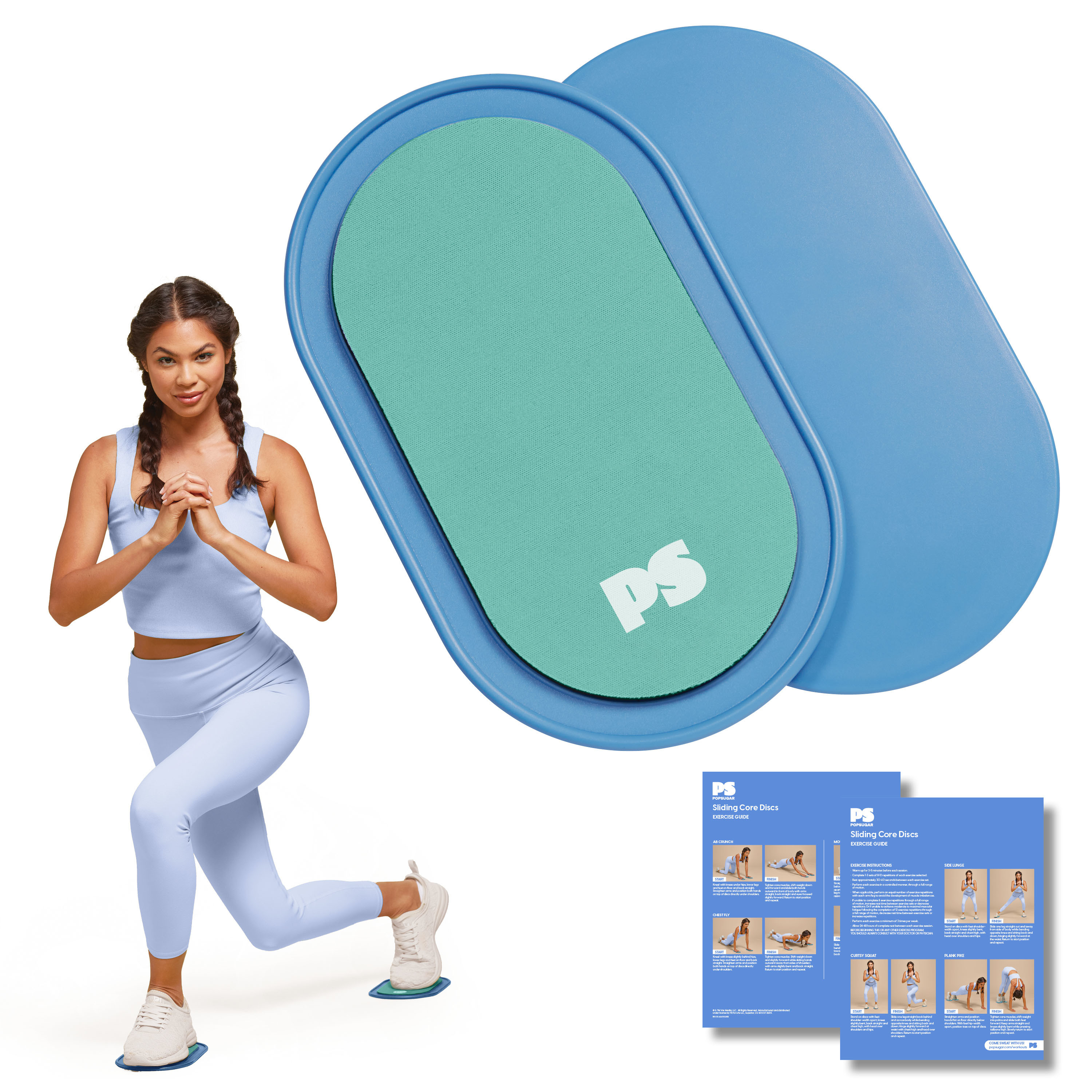 POPSUGAR Dual-Sided Sliding Core Exercise Discs for Carpet and Hardwood Floors