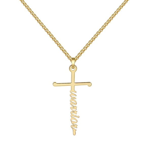 Cross Necklace for Women, Faith Strength Blessed Cross Pendant Necklace Christian Religious Jewelry Inspirational Gifts for Women