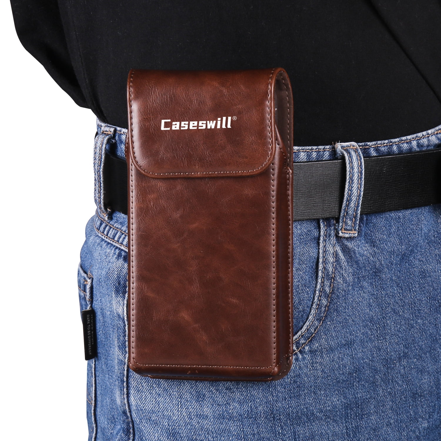 Caseswill for Consumer Cellular Iris Connect 2 Case Premium Leather Phone Pouch with Belt Clip Holster and Magnetic Closure