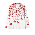 thumbnail image 5 of Womens Valentines Pajamas Sets Trendy Heart Pattern Long Sleeve Sleepwear Button Down Long Pants Loungewear Soft 2 Piece Pj Set, 5 of 8